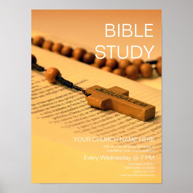 Bible Study: Customizable Church Event Poster (Front)