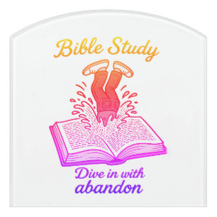 Bible study invitation door sign