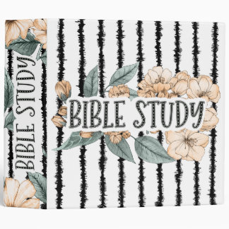 Bible Study Pink Ink Flower 3 Ring Binder