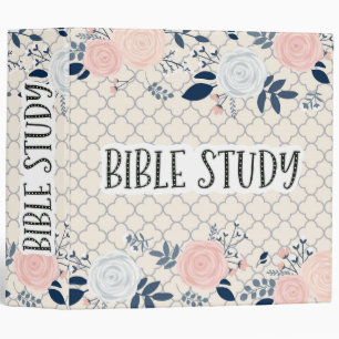 Bible Study soft brown latte color Flower 3 Ring Binder