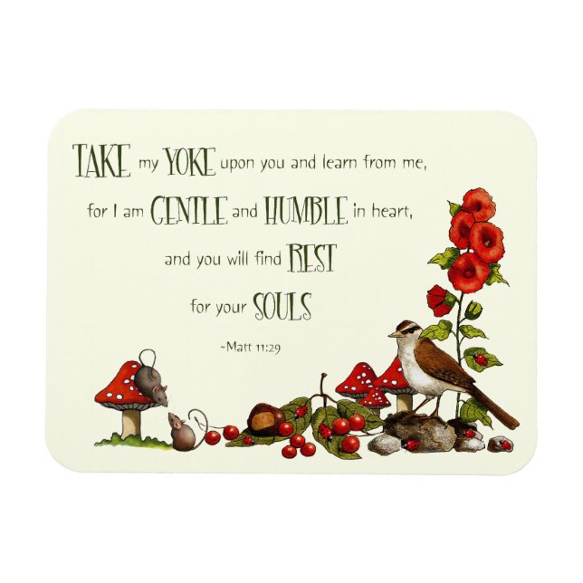 Bible: Take My Yoke: Nature Art, Jesus Magnet (Horizontal)