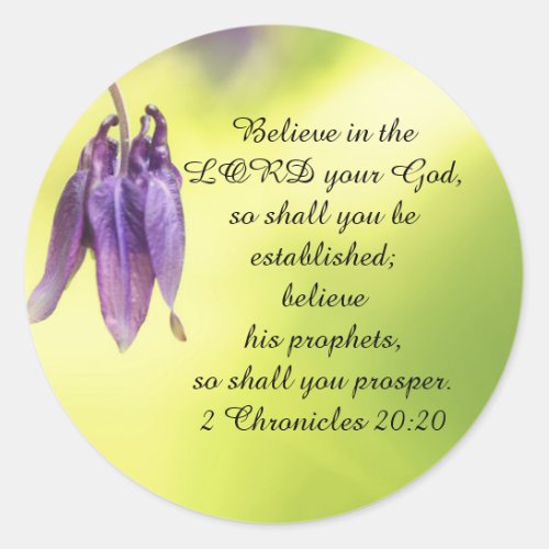 Bible Text 2 Chronicles 2020 Classic Round Sticker