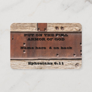 Bible text Ephesian 6 Put on full Armor of God Business Card