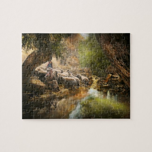 Bible - The Lord is my shepherd - 1910 Jigsaw Puzzle (Horizontal)