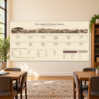 Bible Timeline - Antique Sepia - 8 x 4 ft Banner
