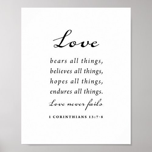 Bible Verse 1 Corinthians 137_8 Poster