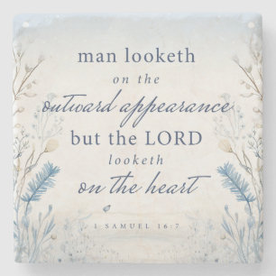Bible Verse 1 Samuel 16:7 Watercolour Coaster