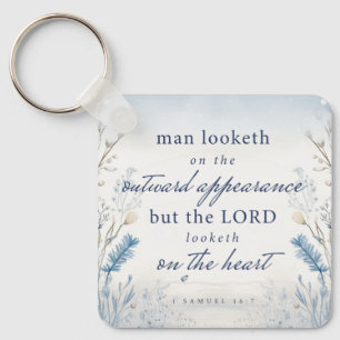 Bible Verse 1 Samuel 16:7 Watercolour Keychain