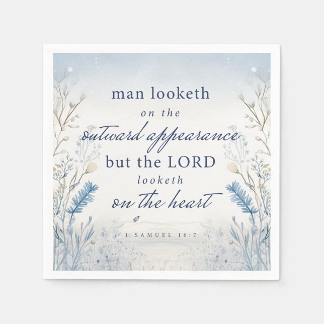Bible Verse 1 Samuel 16:7 Watercolour Napkins (Front)