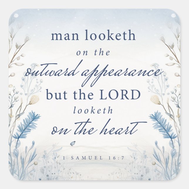Bible Verse 1 Samuel 16:7 Watercolour Sticker (Front)