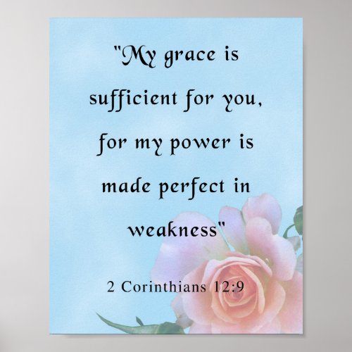 Bible Verse 2 Corinthians 129 Poster