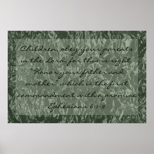 bible verse about family Ephesians 61_2 Poster