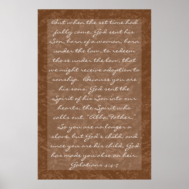 bible verse about family Galatians 4:4-7 Poster (Front)
