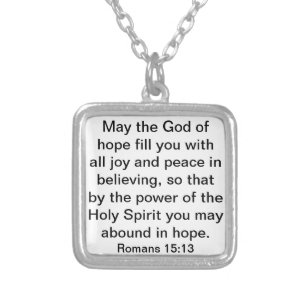 bible verse about hope Romans 15:13 Silver Plated Necklace