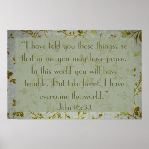 bible verse about peace John 1633 Poster