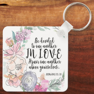 Bible Verse Aluminium Square Keychain