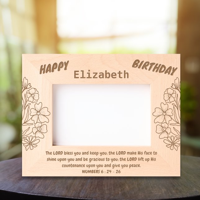 Bible Verse and Floral Bouquet For Birthday Engraved Frames (Creator Uploaded)