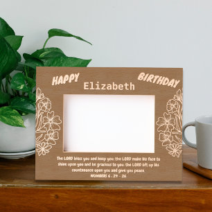 Bible Verse and Floral Bouquet For Birthday Engraved Frames