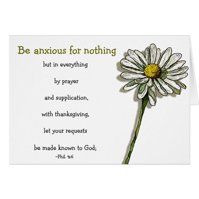 BIBLE VERSE, ANXIETY, COMFORT Daisy, Flower Card