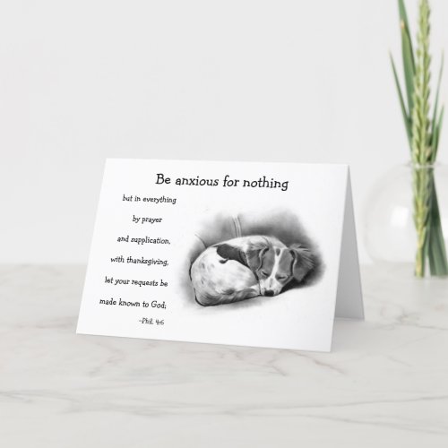 BIBLE VERSE ANXIETY COMFORT PENCIL ARTpuppy Holiday Card