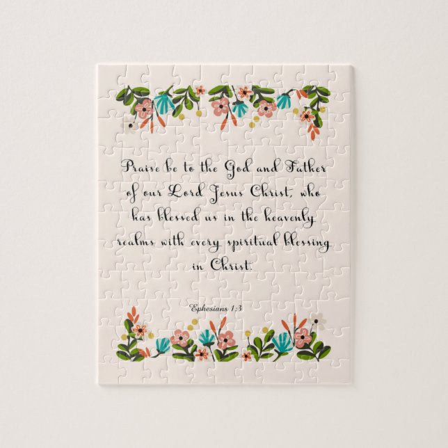 Bible Verse Art - Ephesians 1:3 Jigsaw Puzzle (Vertical)