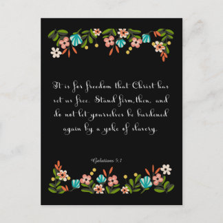 Bible Verse Art - Galatians 5:1 Postcard