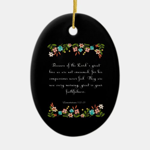 Bible Verse Art _ Lamentation 322_23 Ceramic Ornament