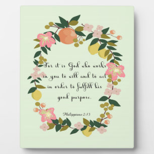 Bible Verse Art - Philippians 2:13 Plaque