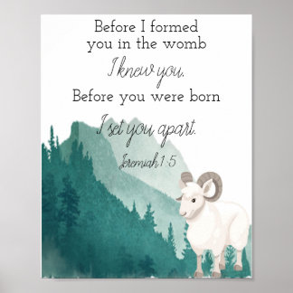 Bible Verse Art Print Jeremiah 1:5