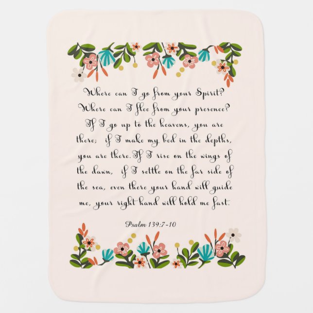 Bible Verse Art - Psalm 139:7-10 Stroller Blanket (Front)