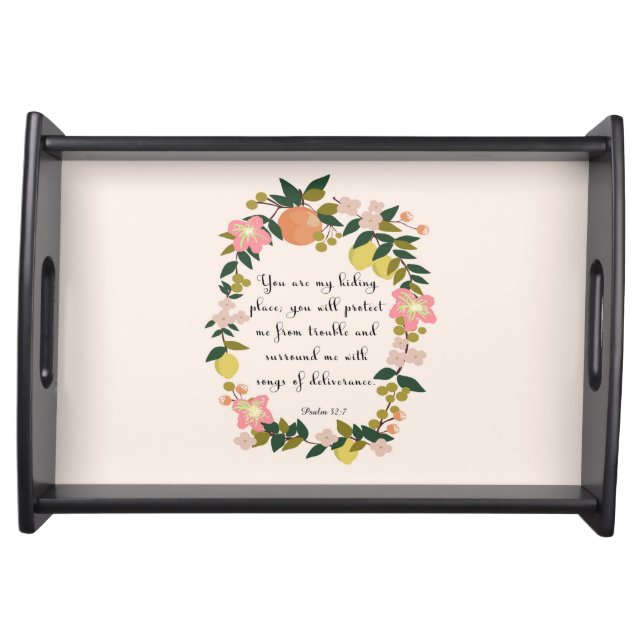 Bible Verse Art - Psalm 32:7 Serving Tray (Front)