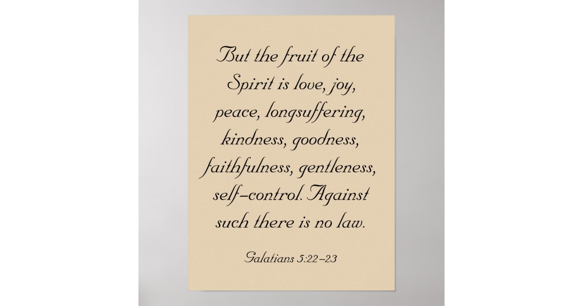Bible Verse Artwork, Fruit of the Spirit Poster | Zazzle