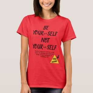 Bible Verse Be Yourself 2 Corinthians 5:17 Red T-Shirt