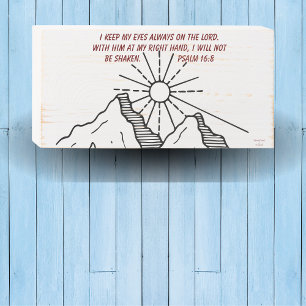Bible Verse Black and Red Typography Wooden Box Sign