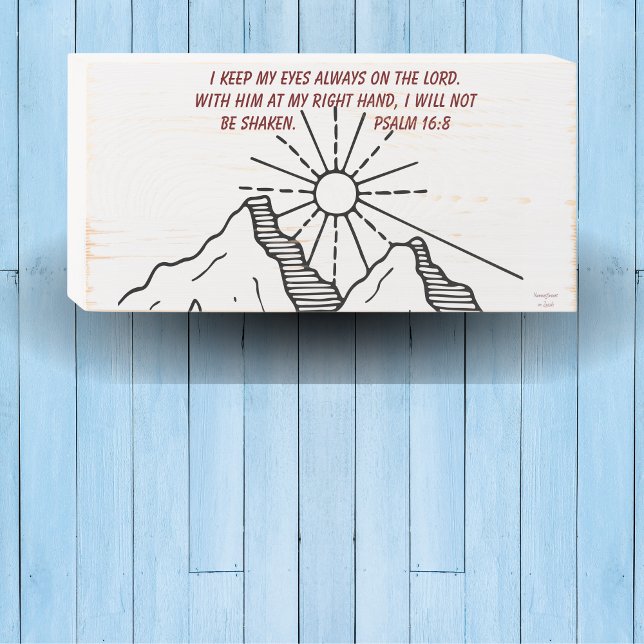 Bible Verse Black and Red  Typography Wooden Box Sign (Bible Verse Wall Hanging)