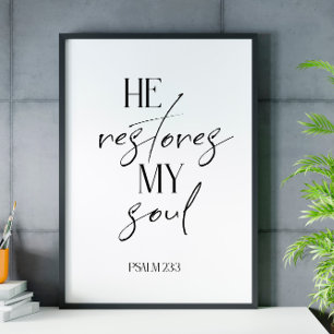 Bible verse black white scripture poster