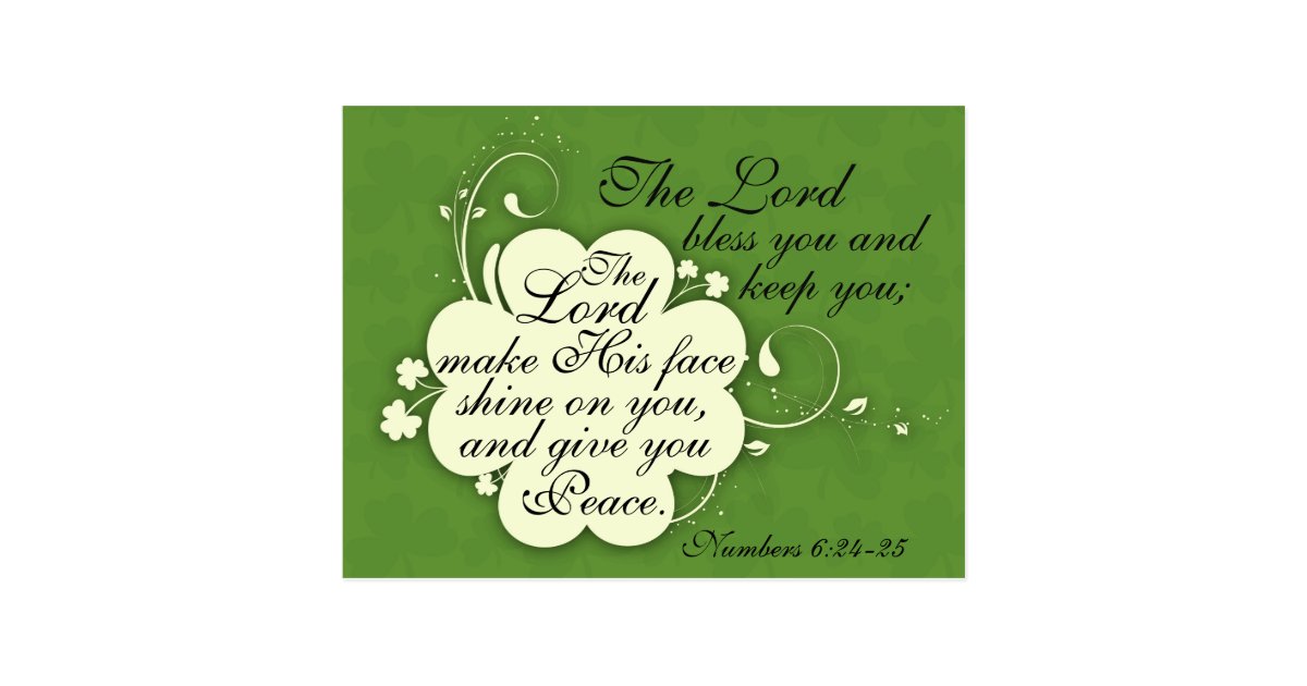 Bible Verse Blessing Irish Design Custom Postcard | Zazzle.com