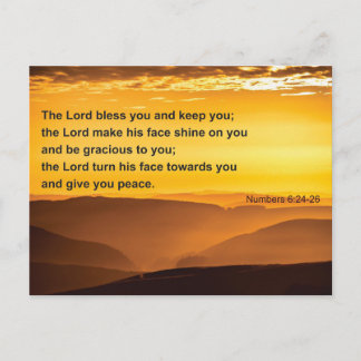 Bible verse - blessing: The Lord Bless You  Postcard