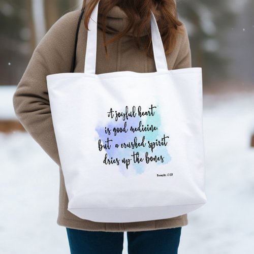 Bible verse Blue splash Tote Bag