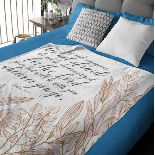 Bible verse brown leaves Fleece Blanket