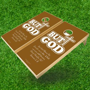 Bible Verse But God Church personalize Cornhole Set