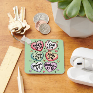 Bible Verse Candy Hearts Christian Valentine Keychain