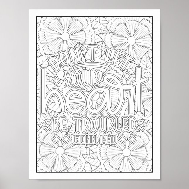 Bible Verse/Christian Adult Coloring Poster (Front)