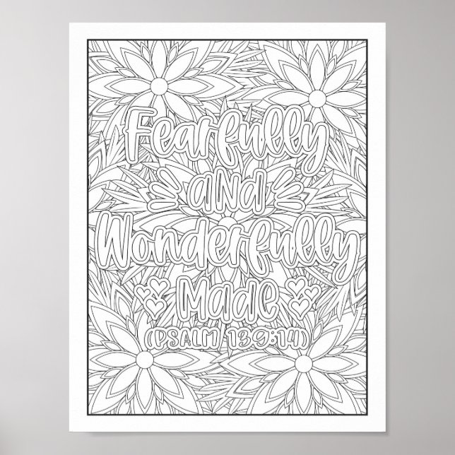 Bible Verse/Christian Adult Coloring Poster (Front)