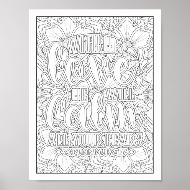 Bible Verse/Christian Adult Coloring Poster (Front)