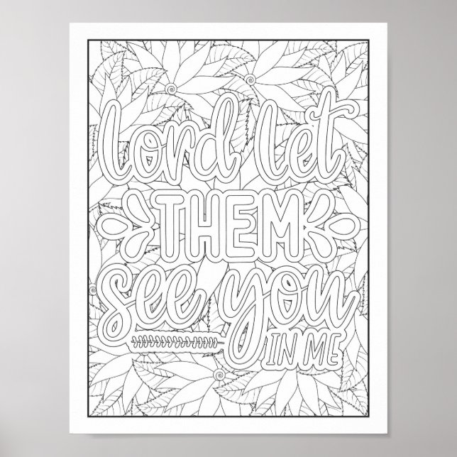 Bible Verse/Christian Adult Coloring Poster (Front)
