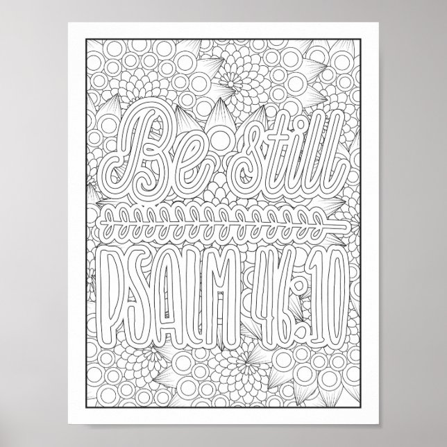 Bible Verse/Christian Adult Coloring Poster (Front)