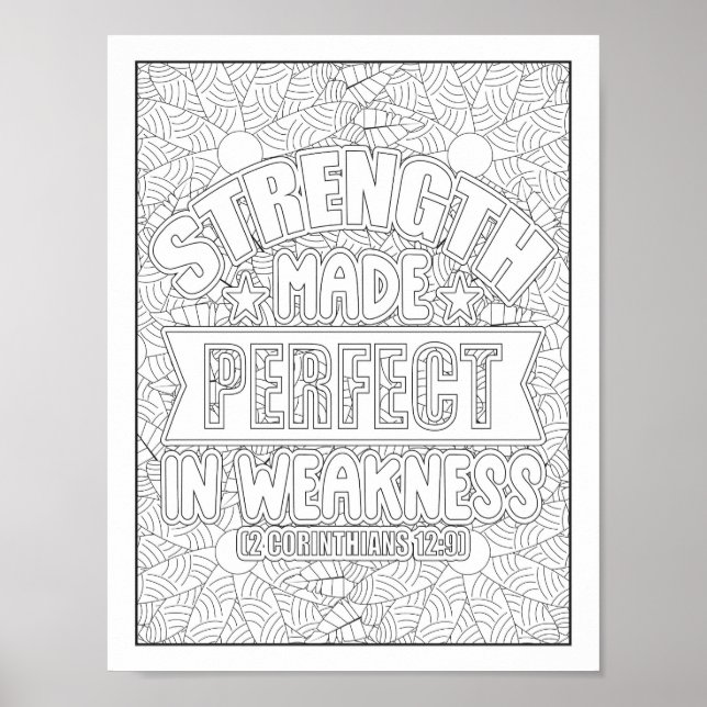 Bible Verse/Christian Adult Coloring Poster (Front)