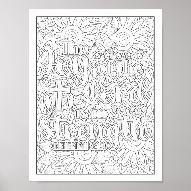 Bible Verse/Christian Adult Coloring Poster (Front)