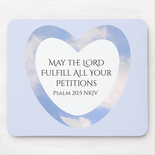 Bible Verse Christian Faith Inspirational Blue Mouse Pad (Front)